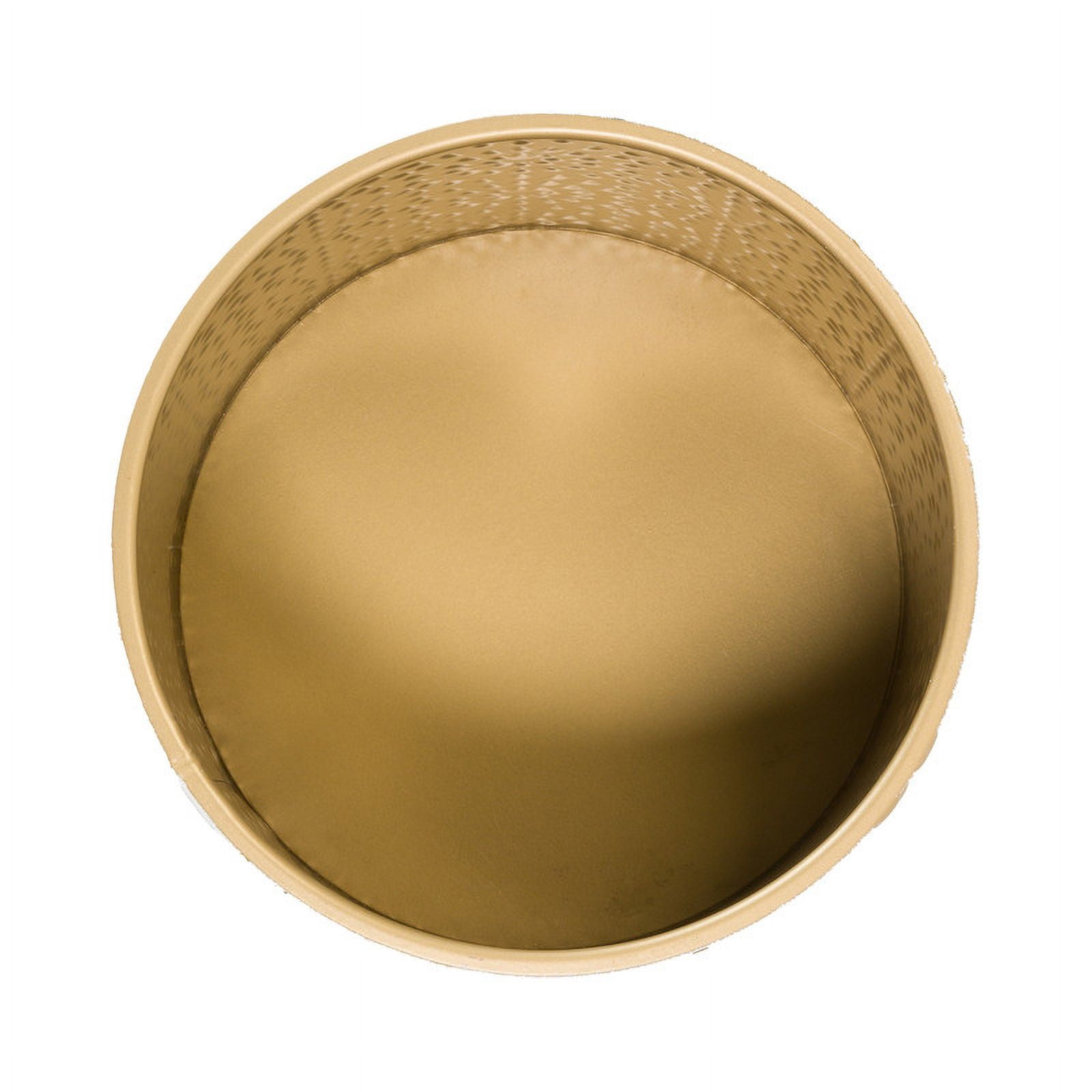 2-Piece Boho Metal Planter Pot With 4-Leg Gold Metal Base - White & Gold - 14.75"H x 11.75"W / 12"H x 9.5"W