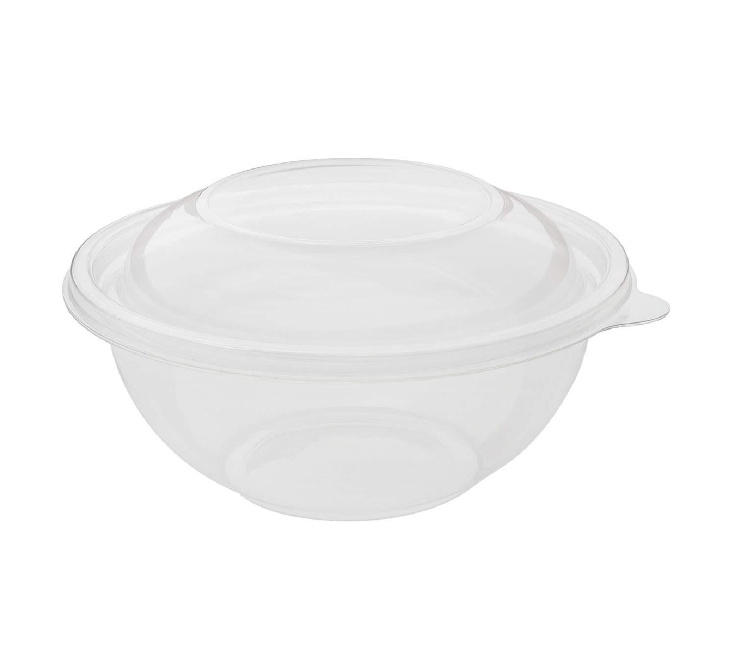 BKIND Bundle of Clear Round PET Plastic Salad Bowls with Lids Pack
