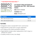thumbnail image 2 of A/C System O-Ring and Gasket Kit - Compatible with 1998 - 2002 Chevy Camaro 1999 2000 2001, 2 of 2
