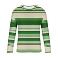 thumbnail image 5 of Fengqque Men's Striped T Shirts Raglan Long Sleeve Crew Neck Color Block Tee Casual Basic Blouse Tops Green XL(XL), 5 of 5