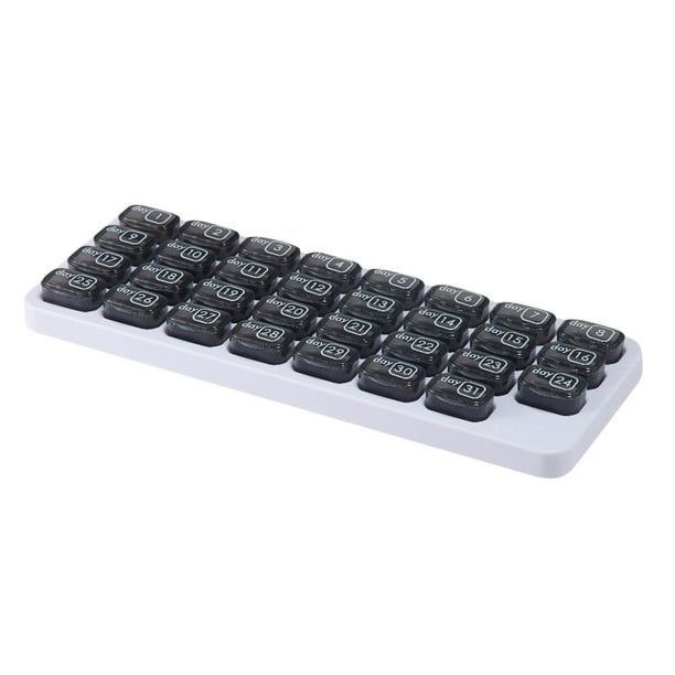 Yhmxh Estuche organizador desmontable con 31 compartimentos diarios, ranura para dosificación semanal, dispensador de pastillas y suplementos, ideal para viajes, ideal para el bolso.