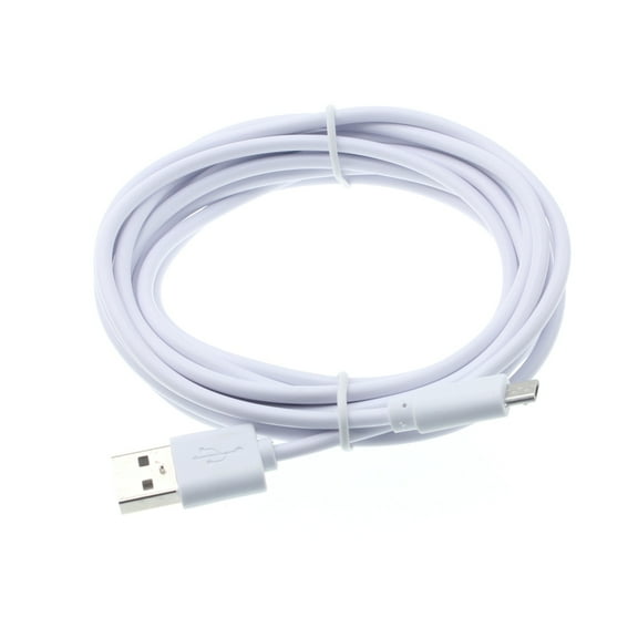 10ft USB Cable for Galaxy J7/J5/J3/J2/J1 - MicroUSB Charger Cord Power Wire Long TPE Fast Charge High Speed Sync White X7Z Compatible With Samsung Galaxy J7/J5/J3/J2/J1