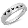 thumbnail image 1 of Dazzlingrock Collection 0.33 Carat (ctw) Sterling Silver Round Cut Black & White Diamond Men's Wedding Band 1/3 CT, Size 9, 1 of 1