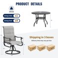 thumbnail image 4 of UDPATIO 5-Piece Outdoor Dining Set with High-Back Swivel Padded Chairs & 39‘’ Iron Round Table for 4-Person, Black & Light Gray, 4 of 4