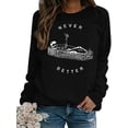 thumbnail image 2 of VILOVE Long Sleeve T-Shirts for Women Halloween Skeleton Graphic Tees Tops, 2 of 6