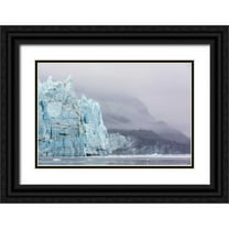 Paulson, Don 32x23 Black Ornate Wood Framed with Double Matting Museum Art Print Titled - AK, Glacier Bay NP Margerie Glacier and mountain