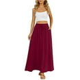 thumbnail image 5 of Maxi Skirts for Women with Pockets Long Midi Length Casual Skirt for Beach Party Holiday, 5 of 7