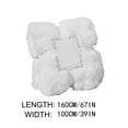 thumbnail image 3 of Kezqiaxn Decorative Soft Thick Fuzzy Faux Rabbits Furs Blanket for Couch Sofa, 100x160cm Reversible Plush Warm Fleece Plush Blanket for Winter, Cute Cozy Furry Blanket for Bed, 3 of 3