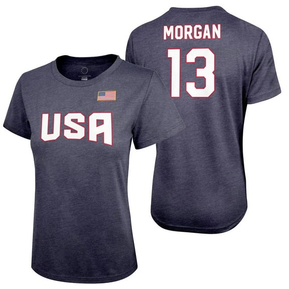 Icon Sports USWNT Player T Shirt Tee Official USA Flag USWNT Football Tee Top -Smal 01