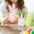 thumbnail image 2 of Yuedong Doll Easter Gnome Handmade Pink Green SwedishTomte Rabbit Plush Toys, 2 of 11