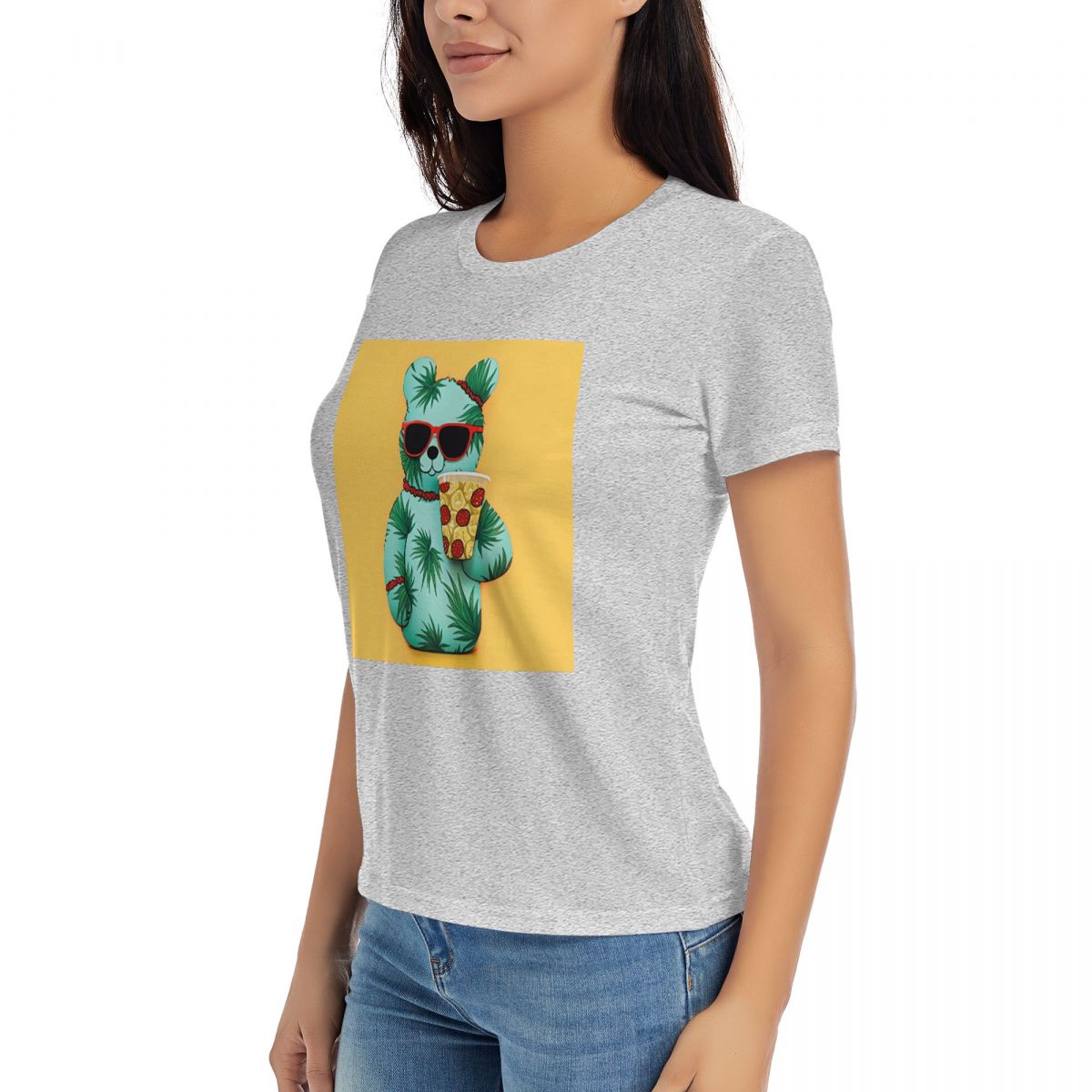 ALLNOB Women's Standard Short Sleeve T-Shirt 150g - Stylish and Comfortable Gray