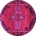 thumbnail image 1 of Ahgly Company Indoor Round Medallion Pink Traditional Area Rugs, 7' Round, 1 of 4