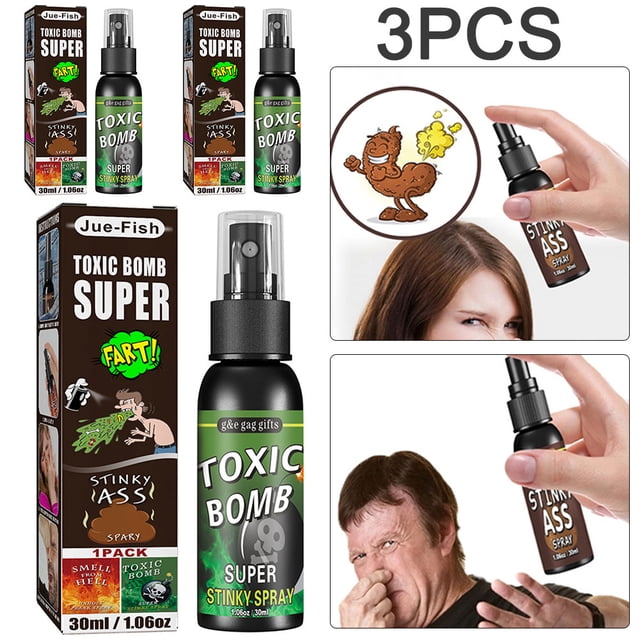 3 Uds Halloween 30ml Pedo Mordaza Spray Broma Juguete Parodia Olor Terrible (bomba)