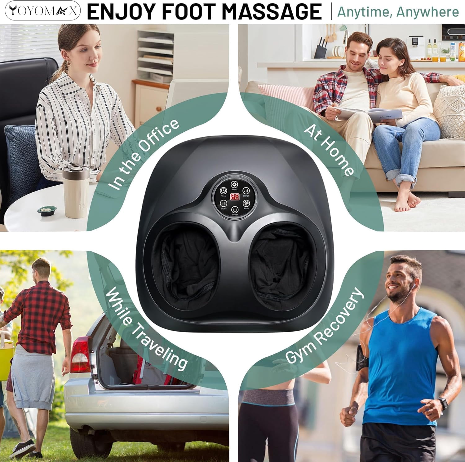 Shiatsu Foot Massager with Heat - Deep Kneading for Circulation & Feet Relief