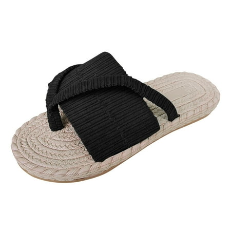

Ediodpoh Women s Summer Fashion Suede Flip Flops Outdoor Beach Slippers Slippers for Women Black 7.5