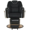 thumbnail image 3 of BarberPub Reclining Barber Chair, Two Sides Levers Salon Chair, Faux Leather, 3 of 11