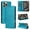 Bluegreen, variant on For iPhone 17e 16e Case 6.1", Shockproof Wallet Phone Case for Apple iPhone 17e 16e, RFID Blocking PU Leather Flip Folio Cover with Card Slots & Magnetic Closure for Women Men,Black
