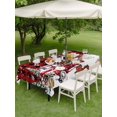 thumbnail image 3 of Outdoor Tablecloth with Umbrella Hole and Zipper, Red Plaid Christmas Snowman Rectangle Table Cloth 60x120 Inch Waterproof Tablecloth, Xmas Truck Tree Snowflake Picnic Table Cover for Patio Camping, 3 of 7