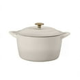 Tramontina Enameled Cast Iron 7Quart Dutch Oven, Latte with Gold Knob