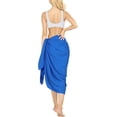 thumbnail image 3 of LA LEELA Womens Beach Pareo Sarong Wrap Skirt Swimsuit Cover up Bikini Bathing suit Wraps for Women One Size Solid, Bright Blue, 3 of 5