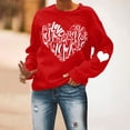 thumbnail image 5 of Women Valentines Day Shirts Round Neck Long Sleeve Casual Love Heart T Shirt Heart Elbow Patch Sweatshirt Loose Holiday T-shirt, 5 of 6