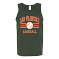 thumbnail image 2 of Wild Bobby City of San Francisco Baseball Fantasy Fan Sports Men's Tank Top, Forest Green, 3X-Large, 2 of 6