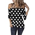 thumbnail image 2 of Mujeres sueltas casual 3/4 manga sin tirantes estampado blusa casual camiseta túnica tops Fridja  czfsfas1612, 2 of 7