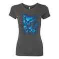 thumbnail image 2 of 3D Blue Skulls Trendy | Womens Fashion Junior Fit Tee, Dark Grey, Medium, 2 of 4
