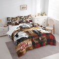 thumbnail image 3 of jejeloiu Wild Deer Elk 7-Piece Bedding Comforter Set,Jungle Animal King Bedding Sets,Brown Red Bed Sheets For Men Women,Microfiber Bedroom Decor Reversible, 3 of 8