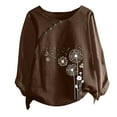 thumbnail image 4 of Patlollav Winter Fall Ladies T-Shirts,Women Casual Button Floral Print Short Sleeve Blouse Tops, 4 of 6