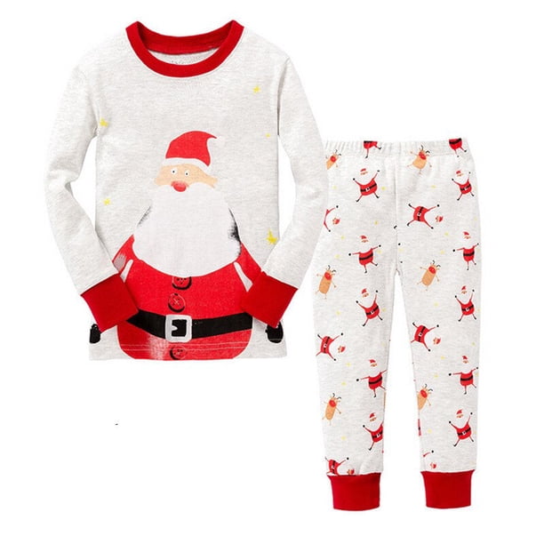 Conjunto de pijamas navideños para niños, ropa de Mickey, ropa de dormir para niños, Pijamas de dibujos animados de algodón para bebés, pijamas de invierno y otoño 100 4T Gao Jinjia LED
