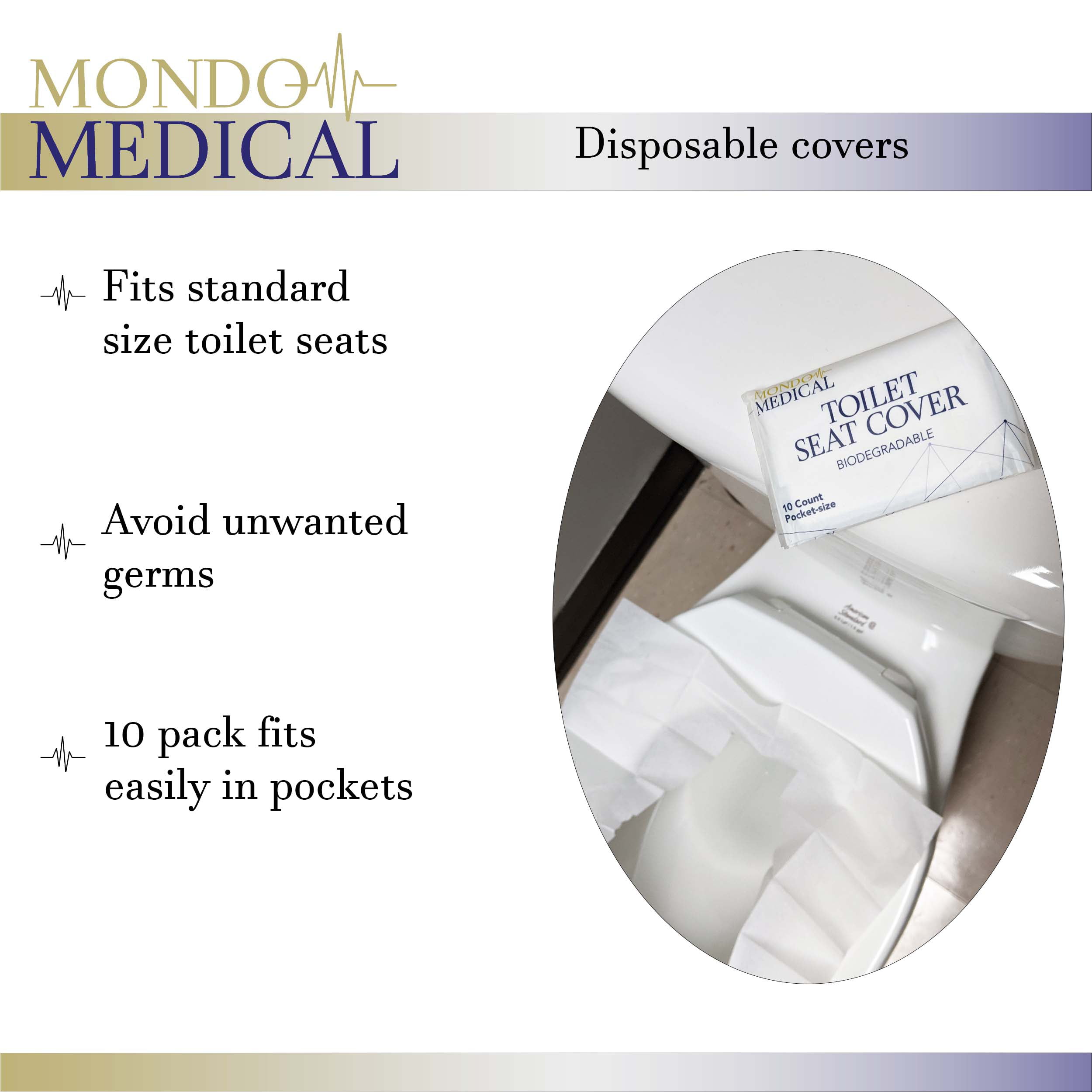 MonMed Toilet Seat Covers Disposable Seat Covers 1/28 Fold 14.2x16.7 Inch 100pc 