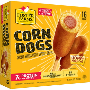 Foster Farms Honey Battered Chicken Frank Corndogs Fully Cooked 42.72 oz (2.67 lb) box
