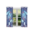 thumbnail image 2 of RYLABLUE Vector Bright Marine Pattern Of Jellyfish And Fish Window Curtain Window Treatments Kitchen Curtains 26x39 inches, 2 Pieces, 2 of 3
