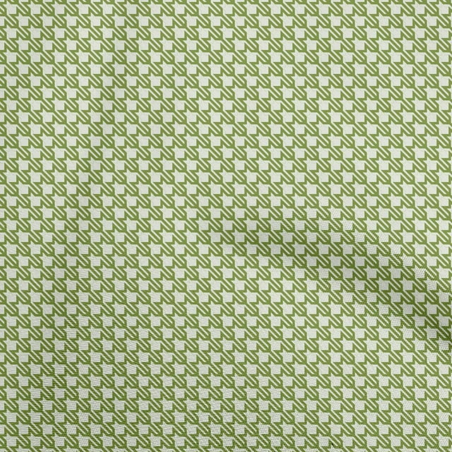 oneOone Rayon Green Fabric Houndstooth Sewing Material Print Fabric By The Yard 56 Inch Wide