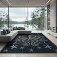 thumbnail image 2 of ODIKA 8'x10' Washable Area Rug Octopus Animals Nautical Tentacle Vintage Creature Motif Navy Flowing Dynamic for Living Room, Under Sectional, Family , Durable, Non-Slip, 2 of 7