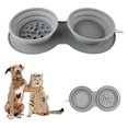 thumbnail image 1 of Cuencos plegables para perros, cuenco portátil de viaje para comida para gatos, taza plegable y expandible con tapete de silicona antideslizante y mosquetón para viajar., 1 of 5