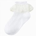thumbnail image 4 of NIEWTR Filles Blanc Uni Ruffle Chaussettes pour Tout-Petites Filles Dentelle à Volants Robe Coton Uniforme Scolaire Mignon Été Mi-Mollet Chaussettes Enfant Mode Robe Chaussette(A-Yellow,1-3 Years), 4 of 4