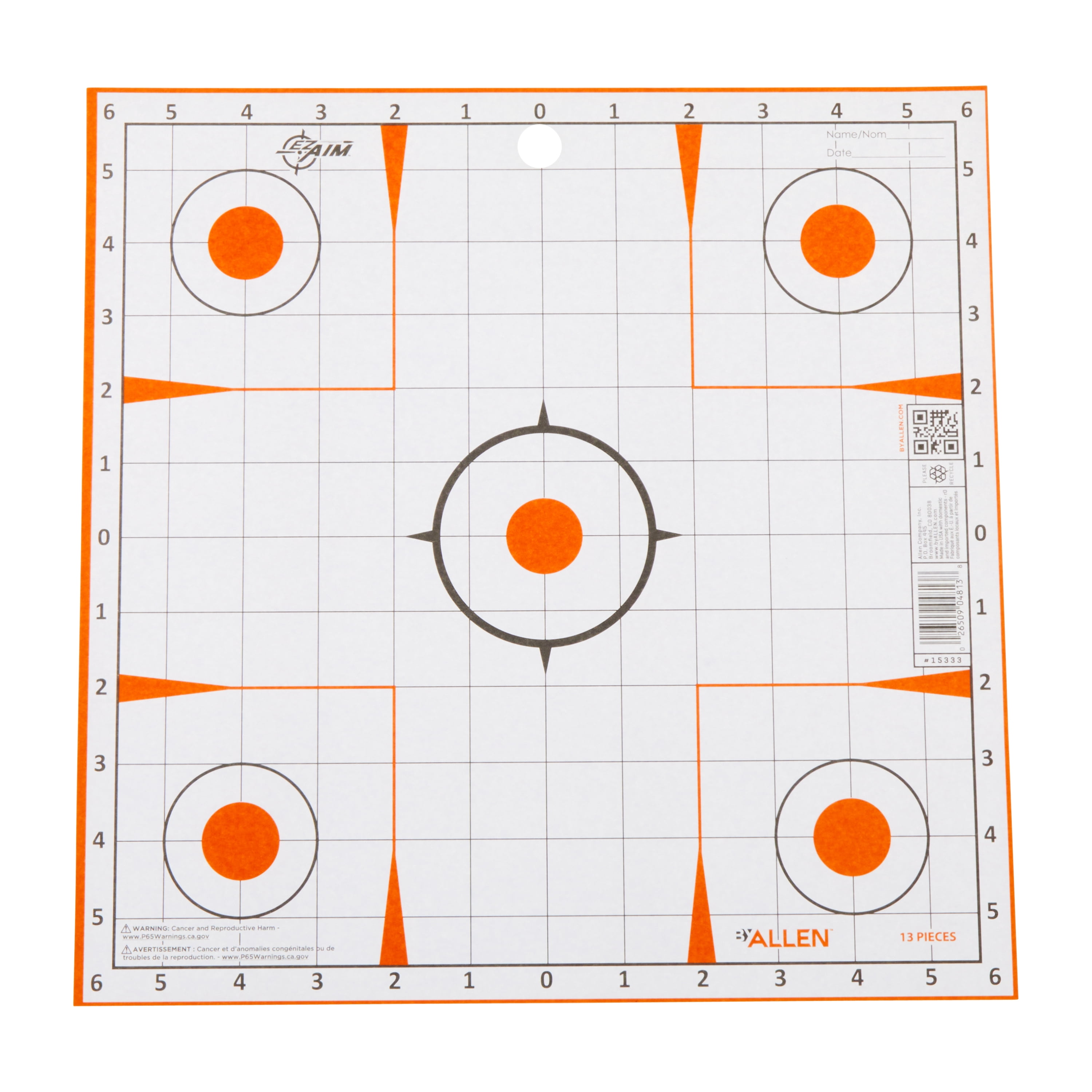 Ez Aim Sight-In Grid Paper Target by Allen Company, 12" x 12", 26-Pack