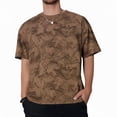 thumbnail image 2 of Rggeeun Mens Tee Shirts Tie-Dye Pattern Short Sleeve Crew Neck Loose Fit Soft Breathable for Summer Beach Wear Casual Tees,Brown,Xl, 2 of 4