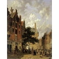 thumbnail image 2 of Eversen, Adrianus 15x18 Gold Ornate Wood Framed with Double Matting Museum Art Print Titled - A Street Scene, 2 of 4