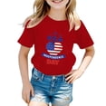 thumbnail image 3 of Mrzhqd Summer Toddler Boys Girls Independence Day Shirts Crew Neck Printed Short Sleeved Top Red 3-4 Years, 3 of 3