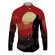 thumbnail image 3 of Camisa de solapa con estampado 3D de samurái japonés para hombre y mujer, camisas casuales de moda de manga larga, blusas con botones, ropa unisex de gran tamaño, 3 of 5