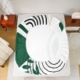 thumbnail image 5 of Castle Fairy Black Green Stripes Full Size Sheets,Minimalism Vintage Geometric Bed Sheets, 5 of 7