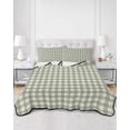 thumbnail image 2 of Quilts Queen Size Bedding Set, Sage Green Plaid Reversible Summer Quilt 3 Pieces, Gingham Checked Minimalist Modern Lightweight Bedspreads Coverlets with 2 Pillow Shams for All Seasons, 2 of 5