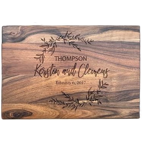 Wedding Cutting Board - Custom Engraving with Family and Couple Names – Personalized Wood Cutting Board – Keepsake Gift for Wedding, Anniversary, Christmas, Housewarming$$Home Decor, Kitchen, & Other