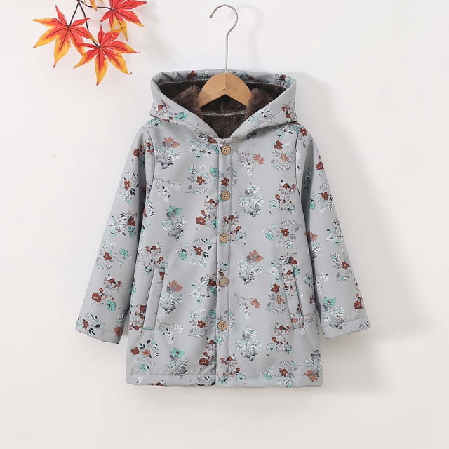 Cowsor Toddler Jacket Baby Boys Girls Hooded Zipper Long Sleeve Thick Warm Outerwear