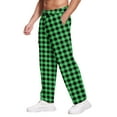 thumbnail image 4 of YDDIAN Checkered Gingham Tartan Men's Pajama Pants Sleepwear Lounge Pajama Bottoms Green XL, 4 of 4