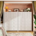 thumbnail image 4 of CRXX 57“H Tall Dresser for Bedroom with 16 Drawers,Fabric Dressers & chests of Drawers for Bedroom,Large Dresser for Closet,Sturdy Metal Frame & Wood Top,Entryway, Hallway-White, 4 of 10