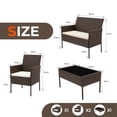 thumbnail image 2 of Gasee 4PCS Patio Rattan Conversation Furniture Set Outdoor Brown/Beige Cushion, 2 of 8